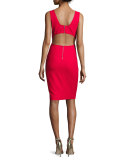 Emmy Sleeveless Cutout Sheath Dress, Cardinal