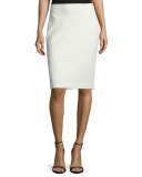 Embossed Eyelash Knit Pencil Skirt, Frost