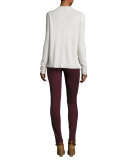 Charley Henley Sweater, Ivory Melange