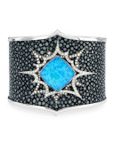 Murder She Wrote Opalescent Quartz Stingray Cuff