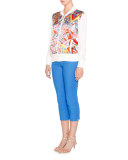 Mid-Rise Cropped Pants, Lapiz