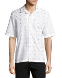 Billy Swallow-Print Short-Sleeve Sport Shirt, White