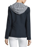 Striped Hoodie Dickey, White/Navy