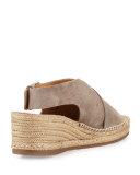 Sienna Crisscross Espadrille Wedge Sandal, Gray
