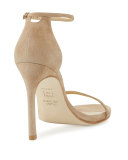 Nudistsong Suede Ankle-Wrap Sandal, Sand