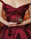 Grape Cluster Crystal Clutch Bag, Silver/Crimson
