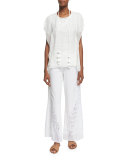 Chantal Embroidered Blouse W/ Removable Tassel 