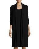 Cashmere Long-Sleeve Fit-&-Flare Dress