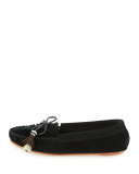 Lois Horsehair Tassel Moccasin, Black 