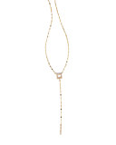 Pavé Diamond Square Bar Lariat Necklace