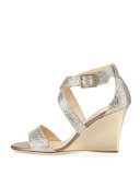 Fearne Glitter Crisscross Wedge Sandal