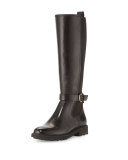 Furseo Leather Knee Boot, Nero/Crust