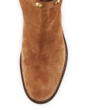 Janis Studded Suede Bootie, Stucco Tan