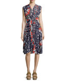 Pottery Sleeveless Cocktail Dress, Tory Navy