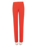 Carl Straight-Leg Silk Pants, Rojo