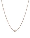 14K Rose Gold Diamond Bezel Necklace