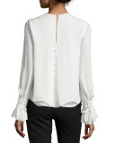 Monarch Long-Sleeve Silk Top