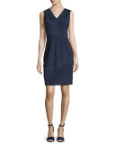 Annmarie Sleeveless Suede Sheath Dress