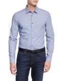 Reagan Slim-Fit Dobby-Print Sport Shirt, Cobalt