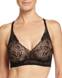 Lulu Racerback Soft Lace Bra, Black