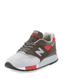 998 Age of Exploration Colorblock Sneaker, Gray/Red