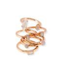 Phoebe Rose-Golden Stacking Rings, Set of 6