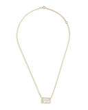 18K Rock Candy Mother-of-Pearl Rectangle Pendant Necklace
