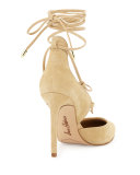 Dayna Suede Lace-Up Pump, Desert Nude