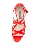 Strut Strappy Satin Sandal, Red