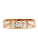 Rock and Diamond 18K Rose Gold Bangle 