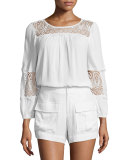 Coastal Embroidered-Lace Top