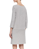Knit Zip-Pocket Shift Dress