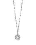 XL Carpe Diem White Sapphire Charm Necklace in Sterling Silver
