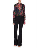 Five-Pocket Flared-Leg Jeans, Black