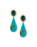 Signature Opal & Turquoise Teardrop Earrings with Diamonds