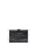 Lara Acrylic Ice Clutch Bag, Steel