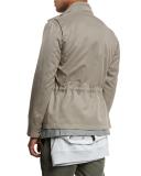 Brushed Nylon Field Jacket, Taupe