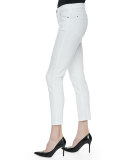 High-Rise Cropped Skinny Jeans, White