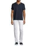 Slim-Fit Distressed Jean, White