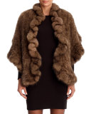 Ruffled-Trim Sable Stole, Tortora