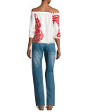 Orla Bloom Off-the-Shoulder Silk Top