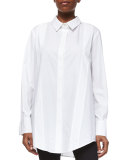 Tailored Cotton Poplin Tunic, White