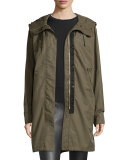 Bullett Layered Hooded Parka, Army Green
