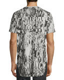Allover Logo Print T-Shirt, Gray