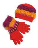 Fuzzy Striped Knit Hat