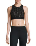 X-Back High-Neck Sports Bra, Liquid Bronze/Black