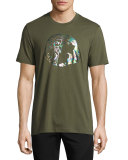 Holographic Medusa Graphic T-Shirt, Army Green