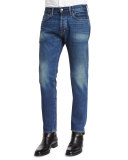 Regular-Fit Vintage Wash Selvedge Denim Jeans, Blue