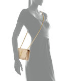 Monogram Leather Crossbody Bag, Cream