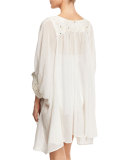 Escape Embroidered Tunic Coverup, White